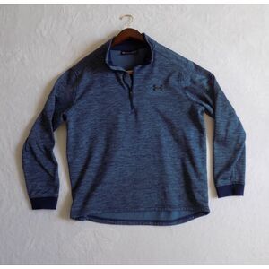 Under Armour 1/4 Zip Cold Gear Loose Fit Men's Size Large Pullover Heather Blue